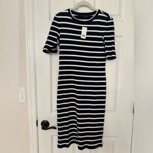New with Tags Banana Republic Navy Stripe Ribbed Dress Size S